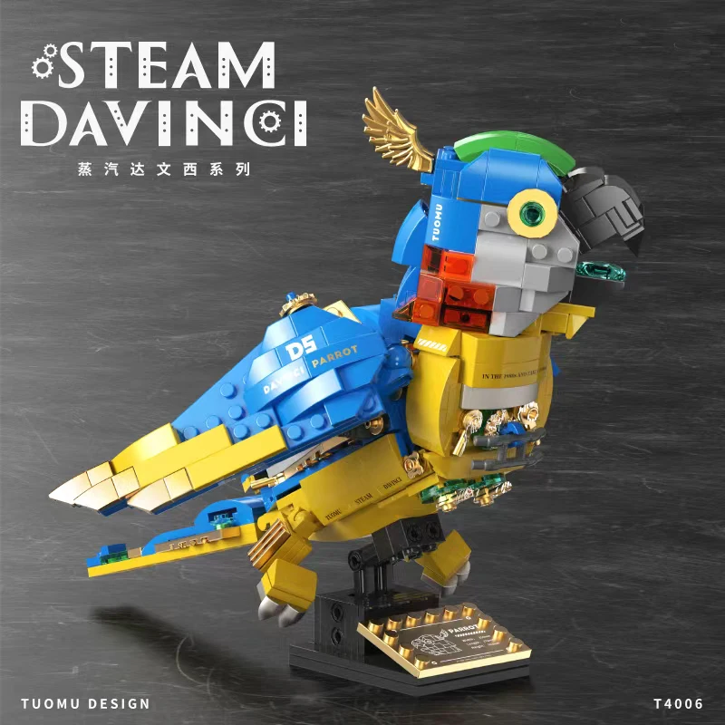 building blocks scorpion biomimetic mechanical biology Davinci animal model Assembling owl toy steam punk style parrot bettle