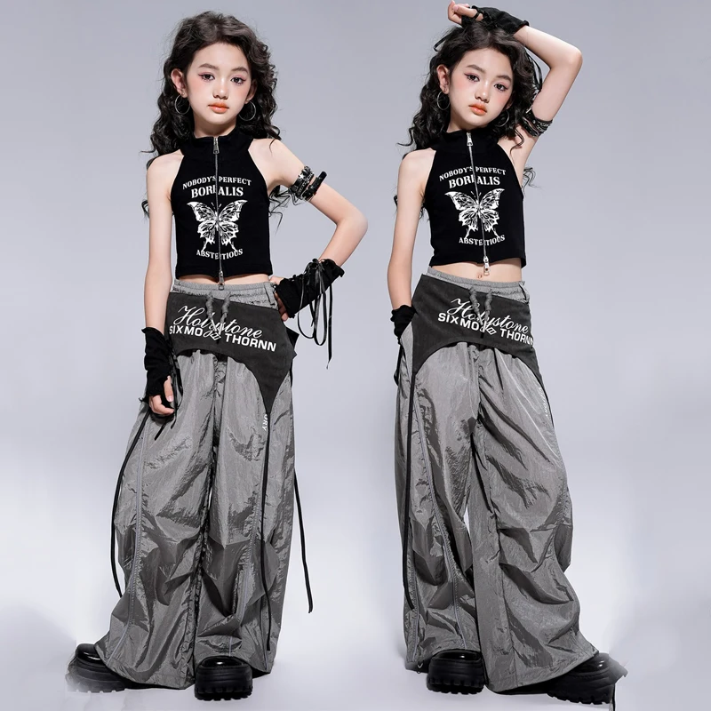 

Summer Children Ballroom Dance Outfits Girls Hip Hop Dance Costumes Jazz Clothing Kids K-pop Clothes Street Wear DQS19893
