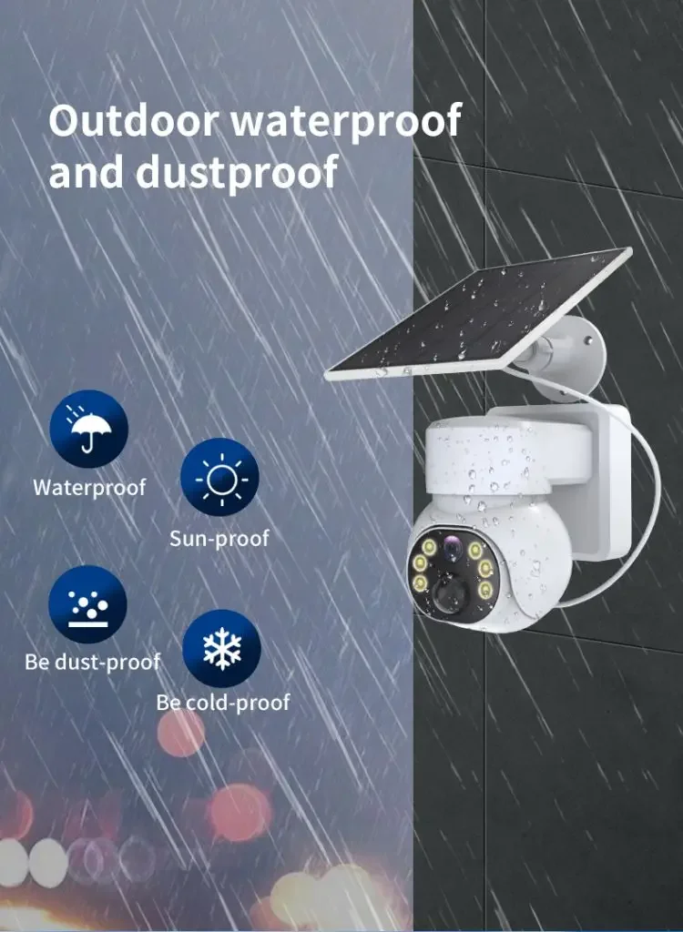 أداء عالي التكلفة HD 2MP 4G PIR كاميرا نظام أمان مقاوم للماء لاسلكي PTZ ضوء الفيضانات الشمسية مع كاميرا CCTV