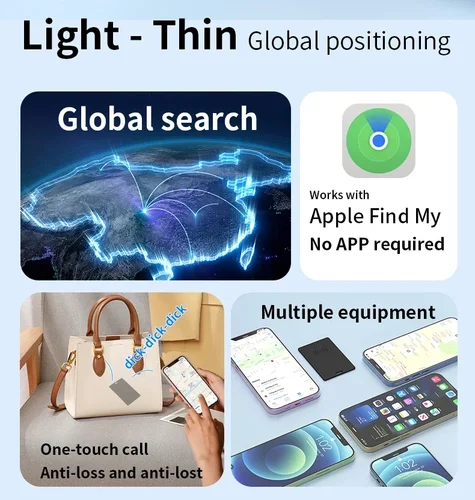 Imagen 2 del producto Tarjeta localizadora GPS fina, seguimiento GPS antipérdida, Mini etiqueta inteligente, carga inalámbrica Bluetooth para encontrar mi aplicación IOS, billetera, rastreador de teléfono