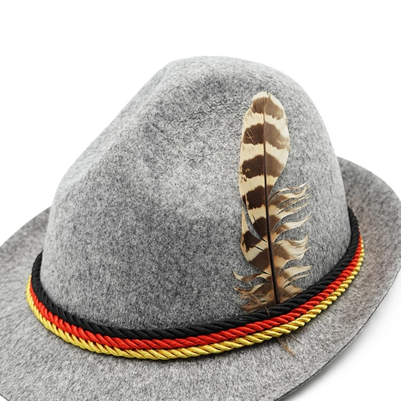 Feather Oktoberfest Jazz Hat for Women Western Oktoberfest Hat Church Hat Model Show Wedding Party Photoshoot Supplies image 4