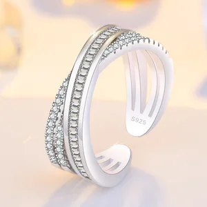 925 Sterling Silver Coração Zircon Anel para Mulheres, Finas Jóias, Acessórios de Casamento, Presente de Festa, Faísca AAA, Alta Qualidade, Novo 10 principais vendas argola de brilho - №6