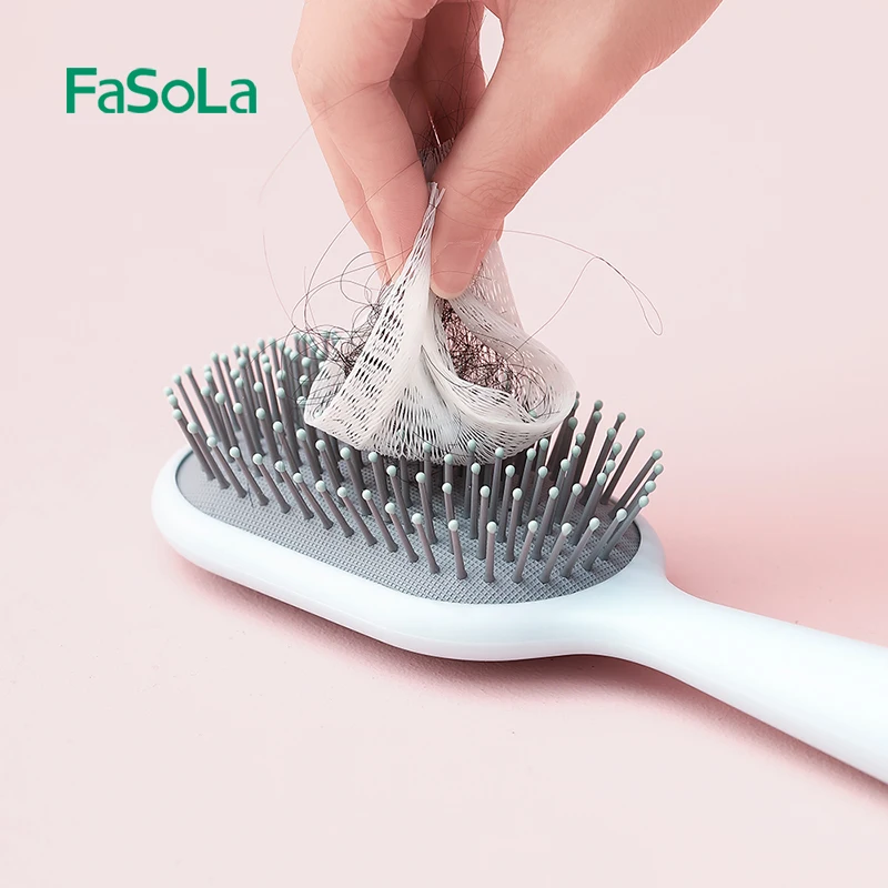 FaSoLa 50Pcs Air Cushion Comb Cleaning Net Cover Hair Brush Airbag Pet Combs Net Paper Brush Cleaning Pad Comb Protection Net