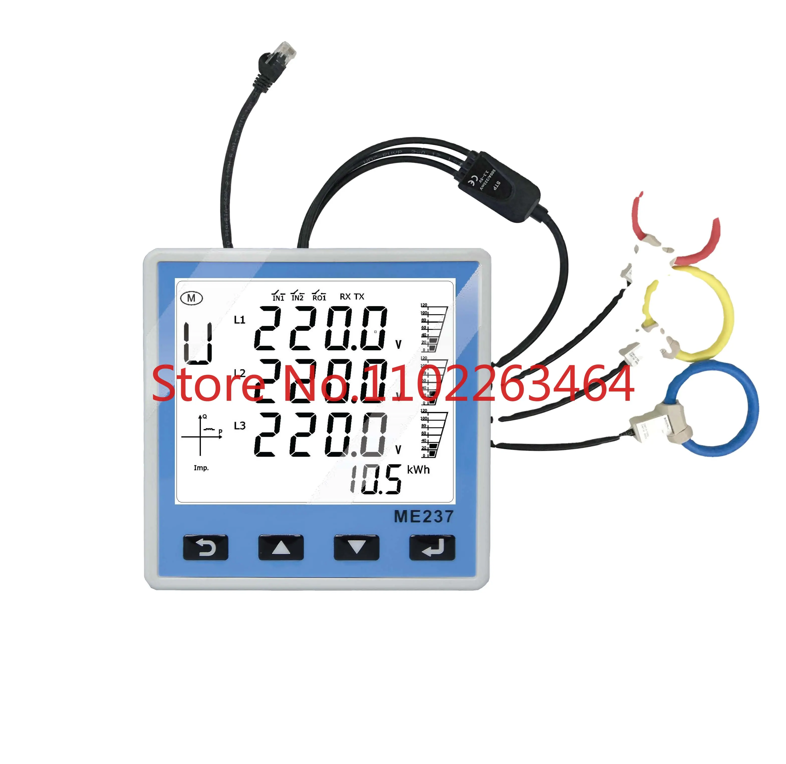 3 phase LCD three phase Multifunction Digital Power Meter / kwh meter