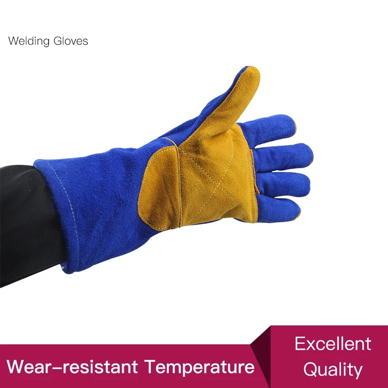 Leather Forge/Mig/Stick Welding Gloves Heat/Fire Resistant, Mitts for Oven/Grill/Fireplace/Furnace/Stove/Pot Holder welding