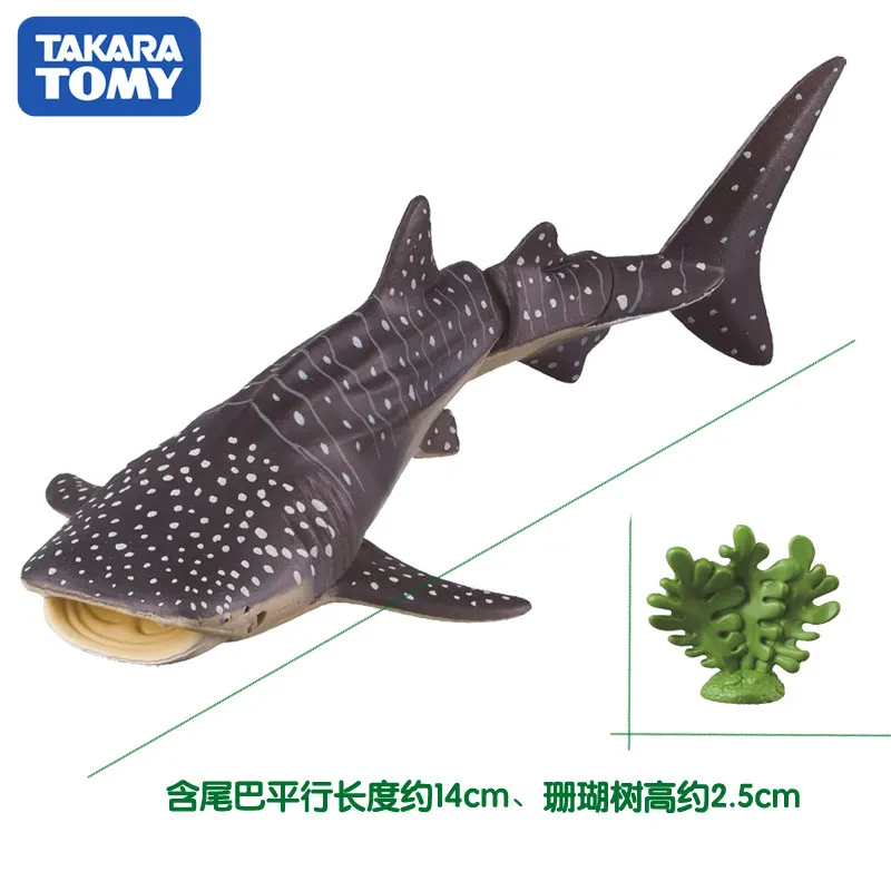 

Takara Tomy Ania Whale Shark Floatable Marine Animal Model Movable Mouth Tail Joint With Coral Kids Cognitive Toy Al-05 811275
