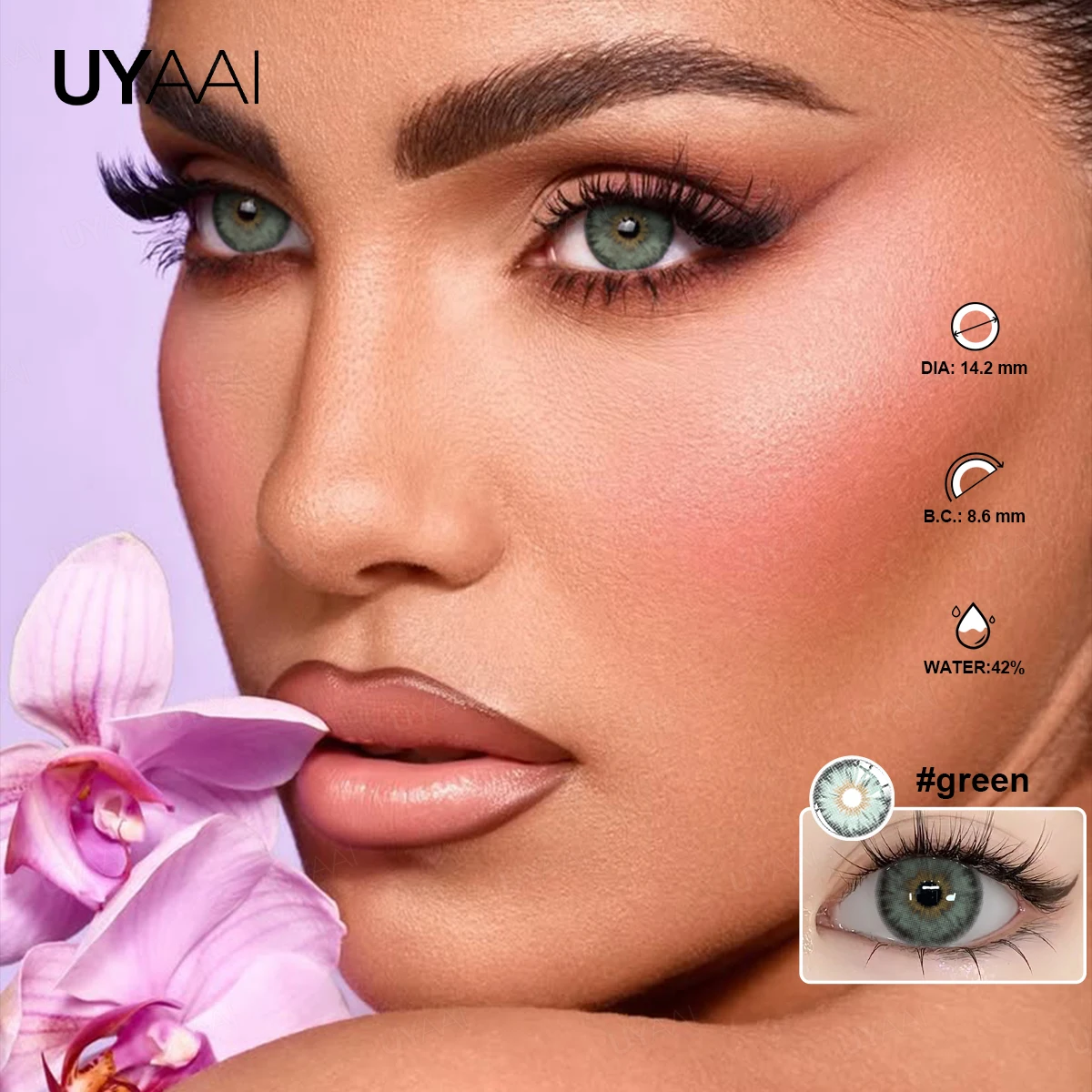 UYAAI Kleopatra-Serie Farbkontaktlinsen für Augen, braune Farblinse, blaue Augen, Kontakt-Make-up, Schönheit, farbige Schüler, grau, natürlich – Detail 8