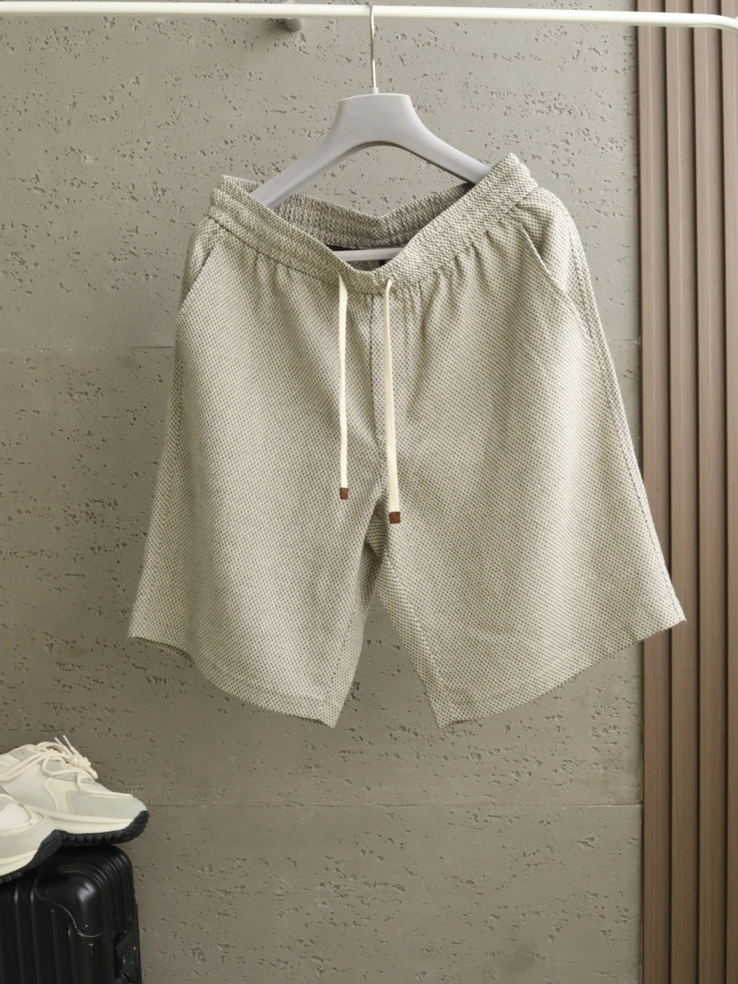 Ligentleman BC Edition Men's Casual Summer Linen Blend mid Waist Straight Leg Business Casual Shorts Fashion Urban Style