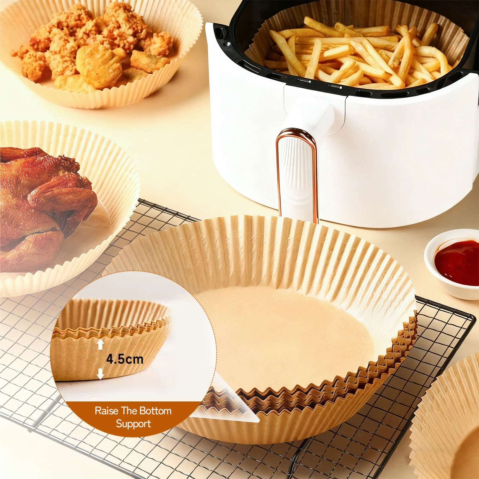 Air Fryer Parchment Paper Round, Non-Stick Oil Proof Baking Sheets, Disposable Oven Safe Liners for Microwave, Toaster, Cooking
