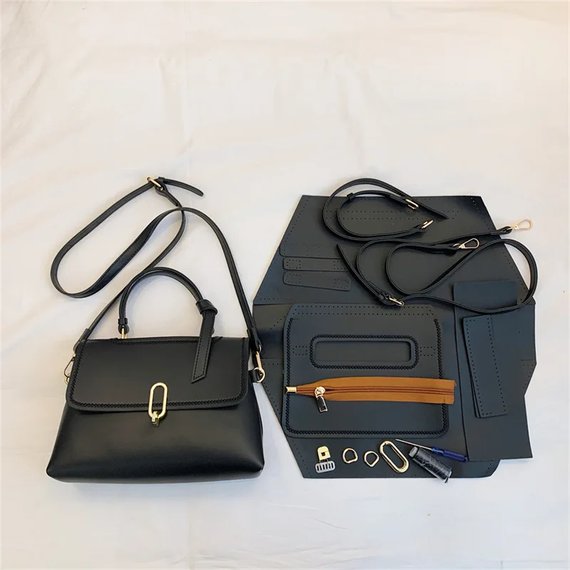 

Diy Lock Chain Bag, Handmade Woven Bag Material. Vintage All-match Hand-stitched Handbag Shoulder Bag, Adult Homemade Gift