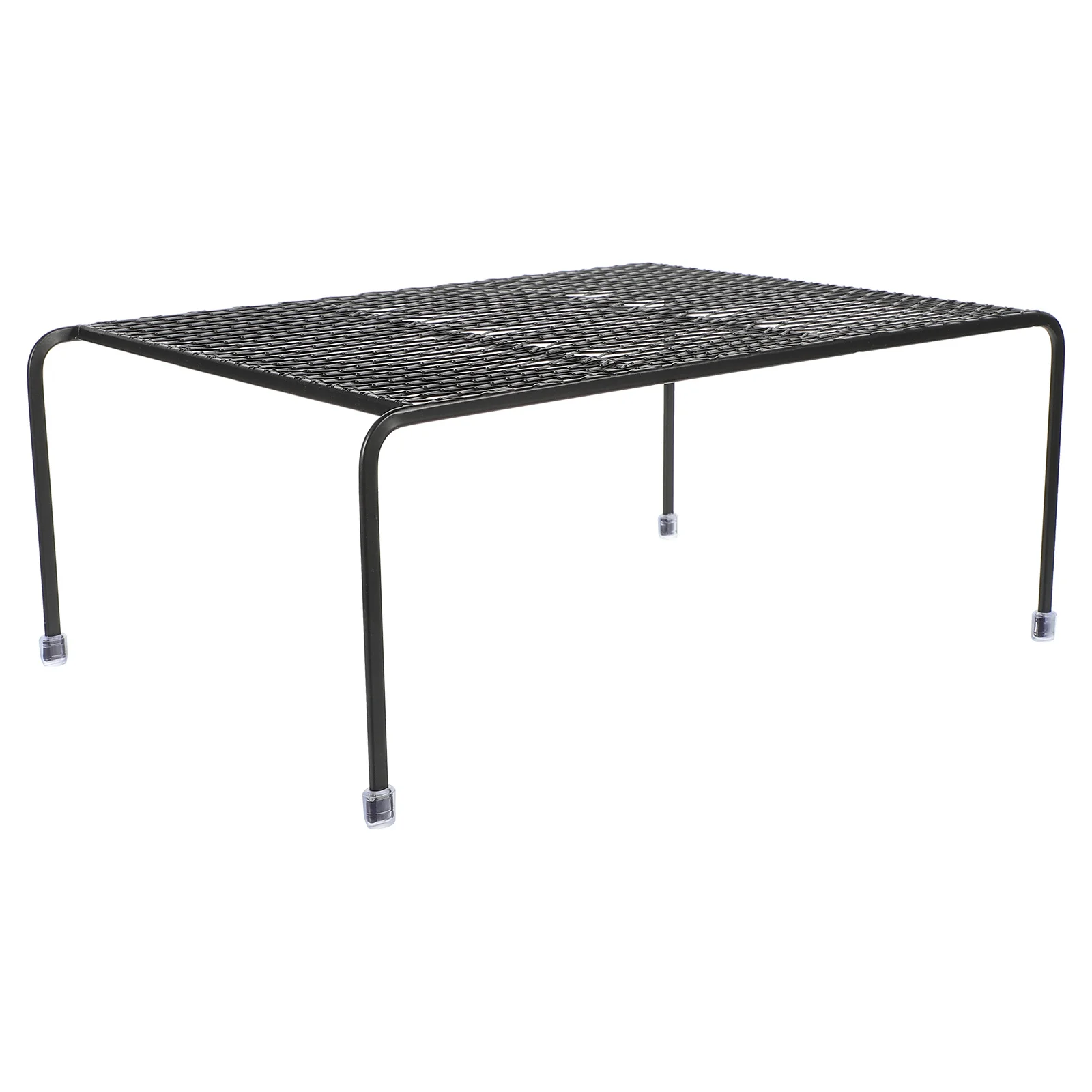 

1pc Kitchen Seasoning Organizer Black Large Iron Spice Rack For Countertop Pantry Cabinet Storage Ventilated Grid Design