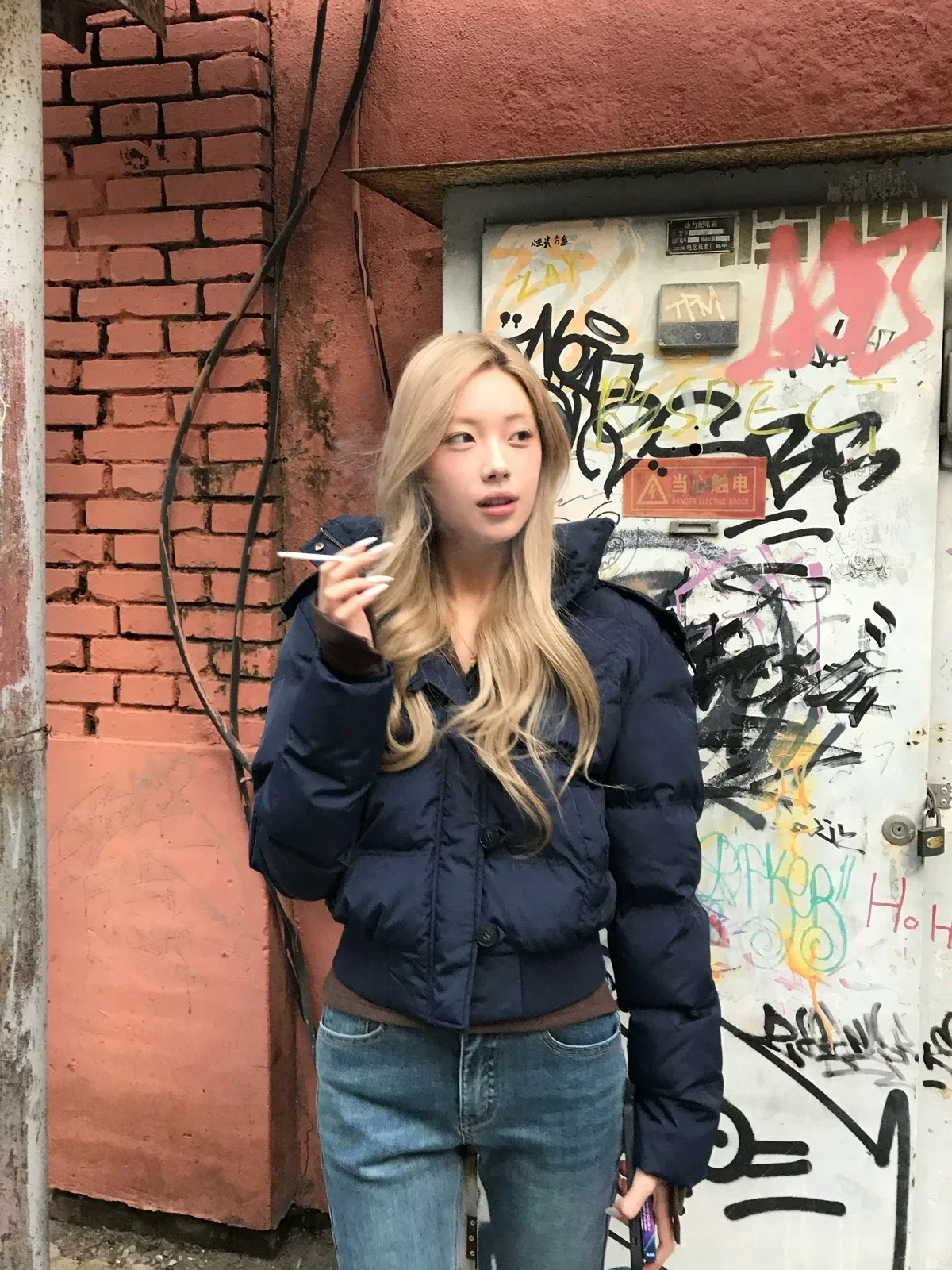 

Korean Fashion Autumn New Women Tops Parkas Fur Splicing Hooded Long Sleeve Short Parkas All Match Female Clothing Down Coats