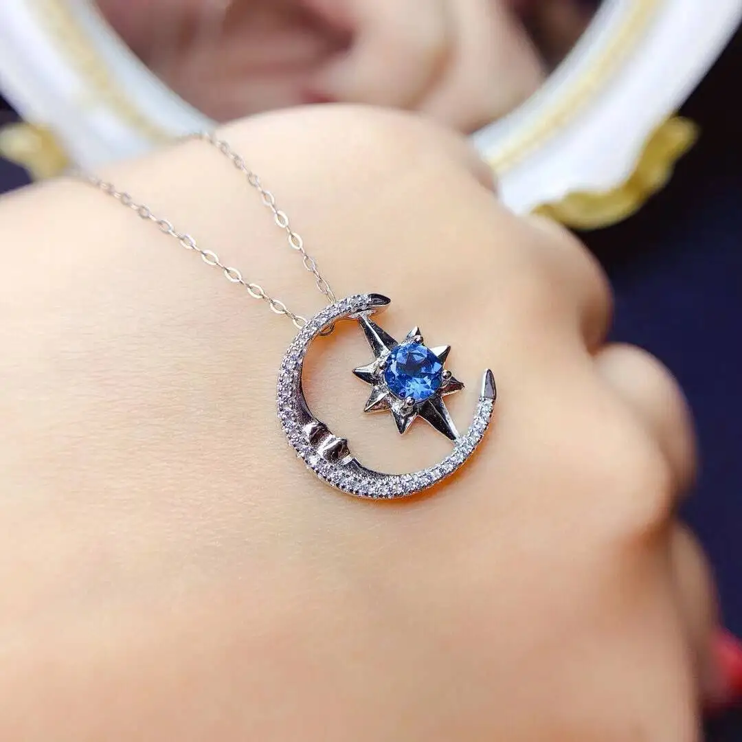 KJJEAXCMY New Jewelry Natural Women's Topaz Pendant 925 silver inlay Colorful and splendid Crystal pure fire flash explosion