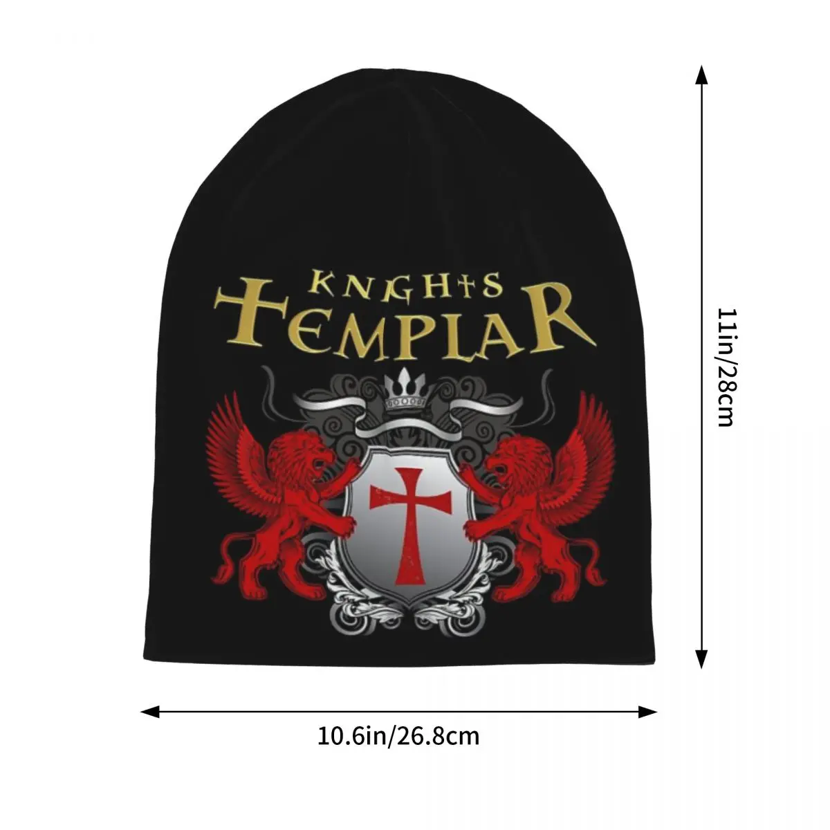 Templar Shield Cross Knights Templar Warm Knitted Cap Fashion Bonnet Hat Autumn Winter Outdoor Beanies Hats for Men Women Adult