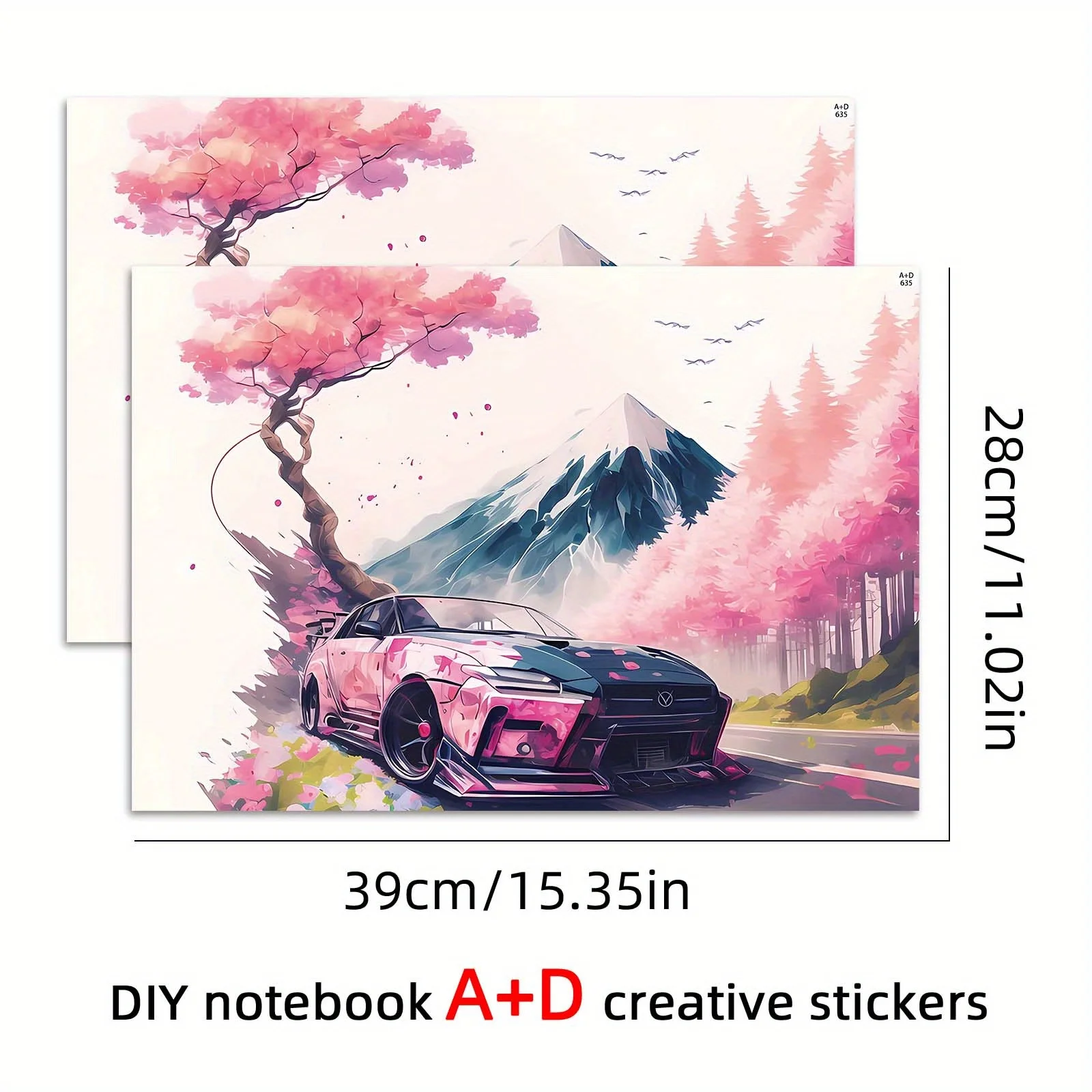 1 set of 2 pink gradient laptop protective stickers, suitable for 30.48-39.62 cm laptop shell stickers