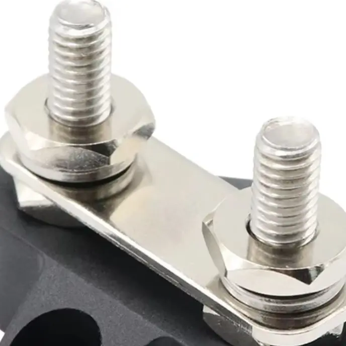M6 M8 Power Terminal Block 48V DC Marine Battery Connector With Copper Studs For RV Boat Solar Wiring System