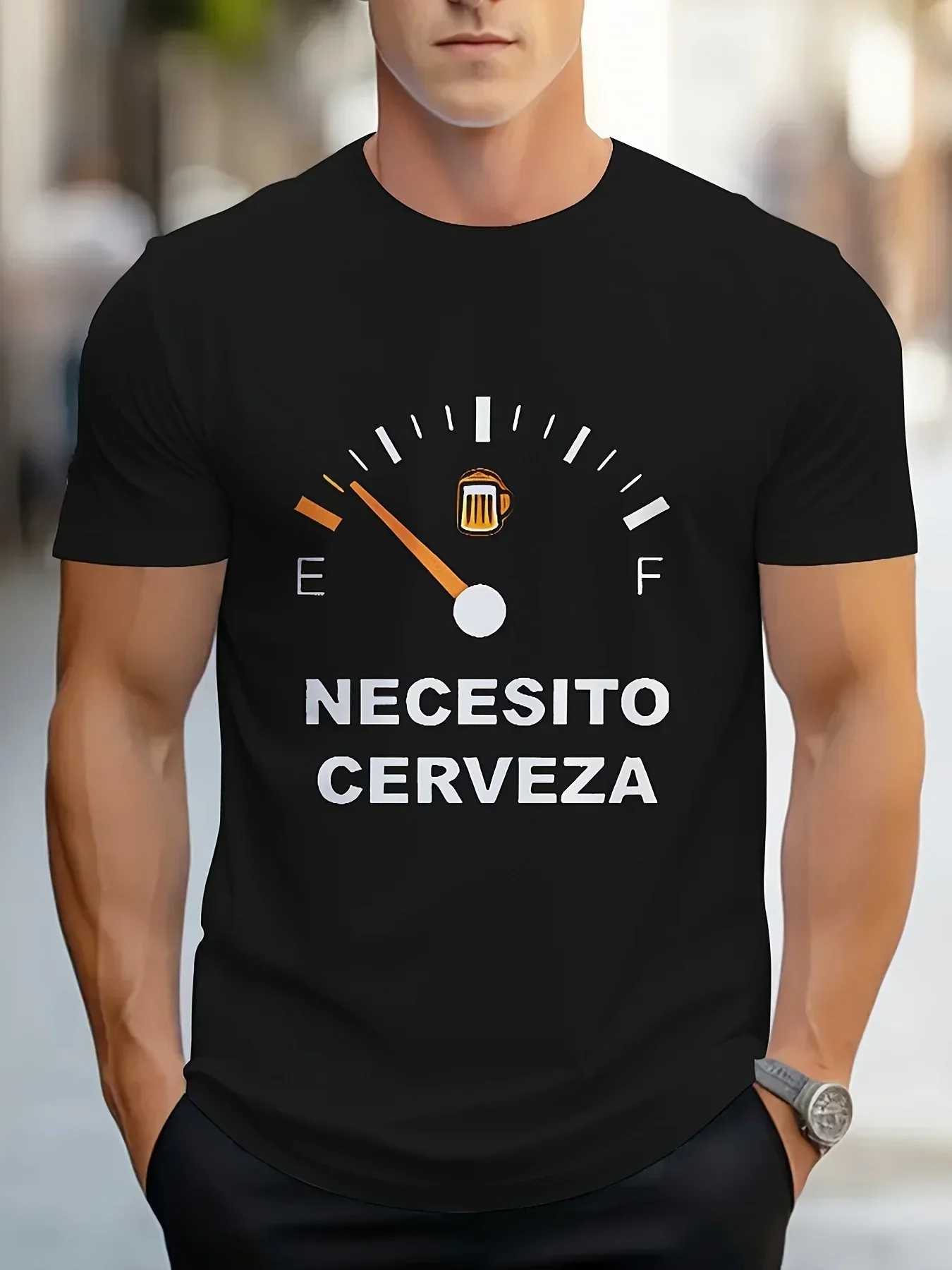 NECESITO CERVEZA Graphic Printed T-shirt Short sleeved summer comfortable clothing for both men and women tops