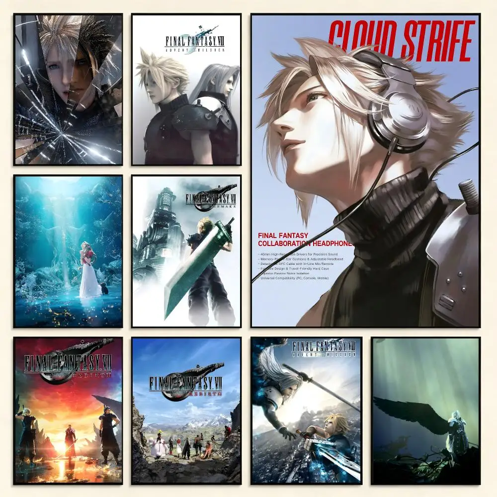 RPG Game FINAL FANTASY VII REBIRTH Poster Digital Solvent Print Waterproof PP Fade-Resistant Wall Art Room Decor Gift