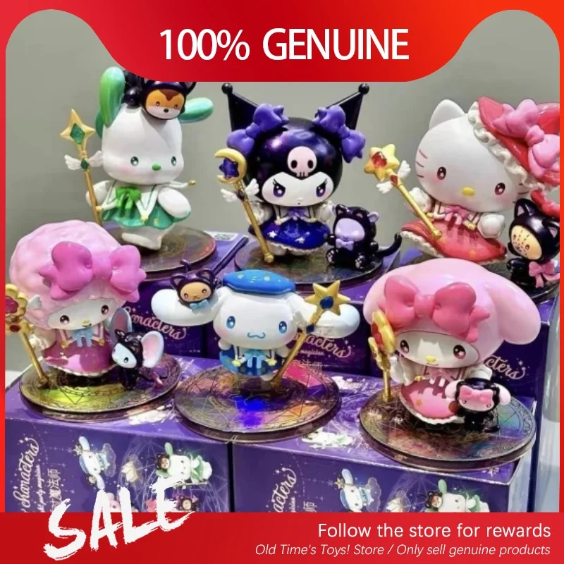 

Genuine Character Starry Night Party Magician Series Blind Box Cute Toys Hellokitty Melody Kuromi Action Figure Girls Gifts