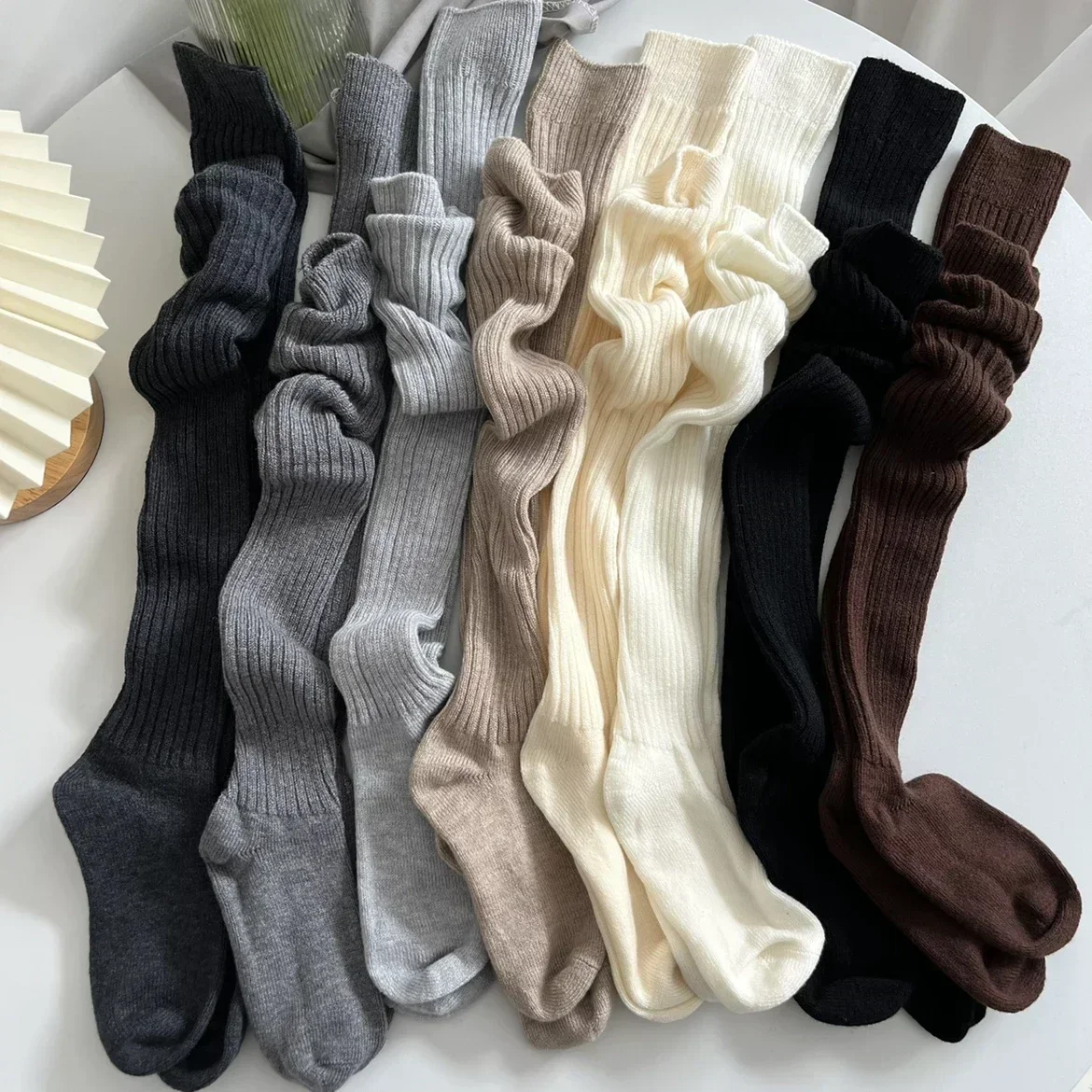 1/2pairs Women Wool Cashmere Long Socks Stockings Autumn Winter Thick Warm Knee High Socks Japanese Knitted Socks Stockings