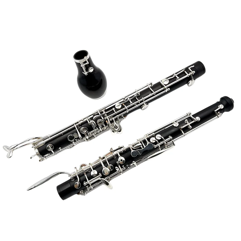 English horn composite wood F key Alto Oboe Solid wood ,Silver-plated Keys Woodwind cloth plush velvet lined