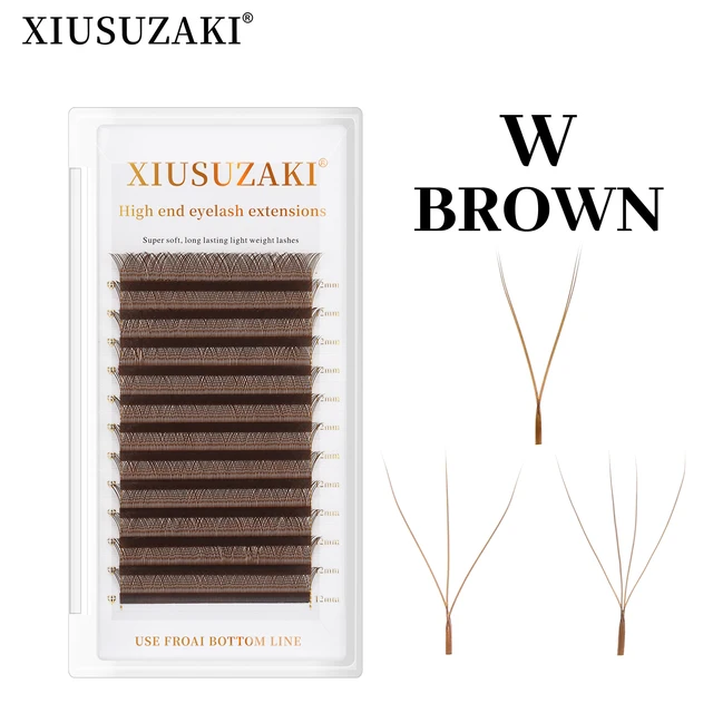 Brązowy W kształcie 2D 3D 4D YY Bloom Automatyczne kwitnienie Gotowe wachlarze Przedłużanie rzęs Naturalne miękkie światło Pojedyncze rzęsy
