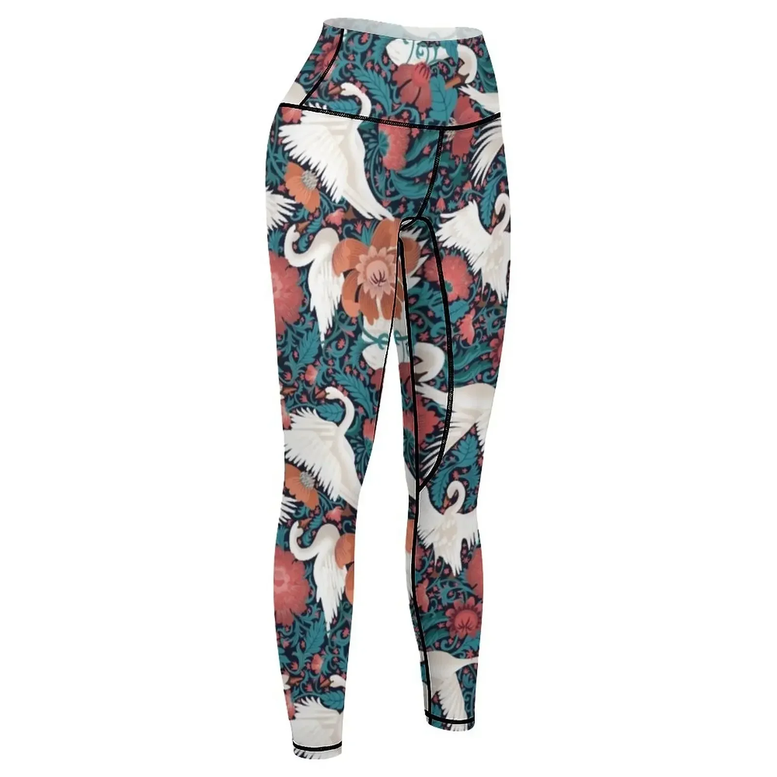 Woodland Swans Leggings legging push up active wear sports for gym Women's fitness Womens Leggings 6