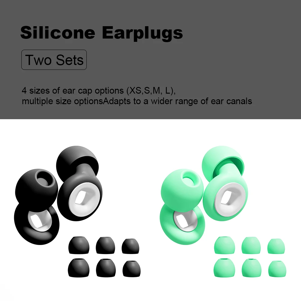 

HUAK 2 комплекта многоразовых силиконовых беруш + дополнительное покрытие, идеально подходят для плавания, сна, обучения, концертов, мотоциклистов и многого другого