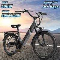 ES500-PRO E-Bike 500W Motor 48V14.5A Removable Battery Electric Bicycle 24 inch Tire Family Commuter Men And Women Electric Bike
