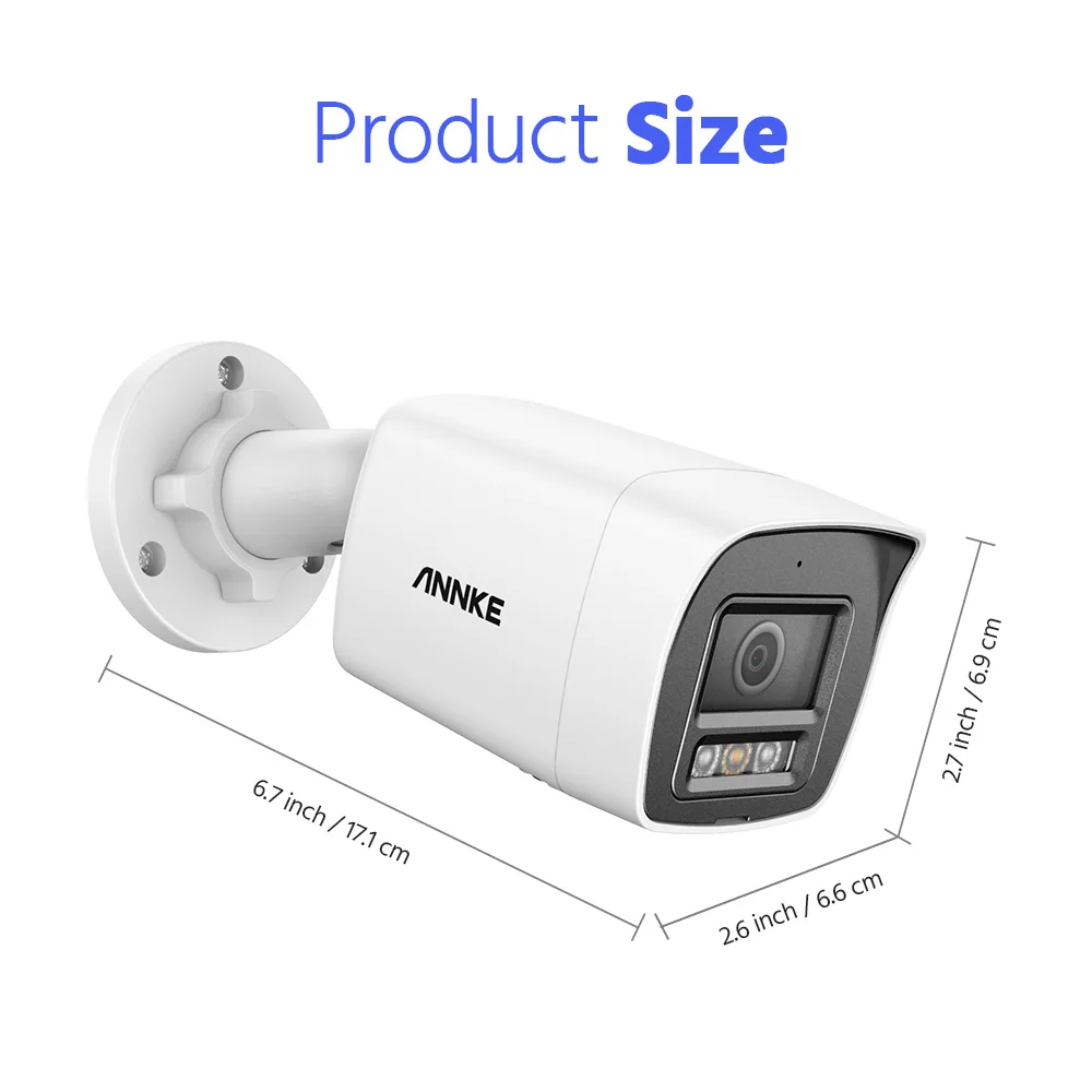 ANNKE 12MP Outdoor Smart Dual Light PoE Security Camera, Human & Vehicle Detection, H.265+, Built-in Microphone, Color & IR Night Vision, Support SD Card, IP67