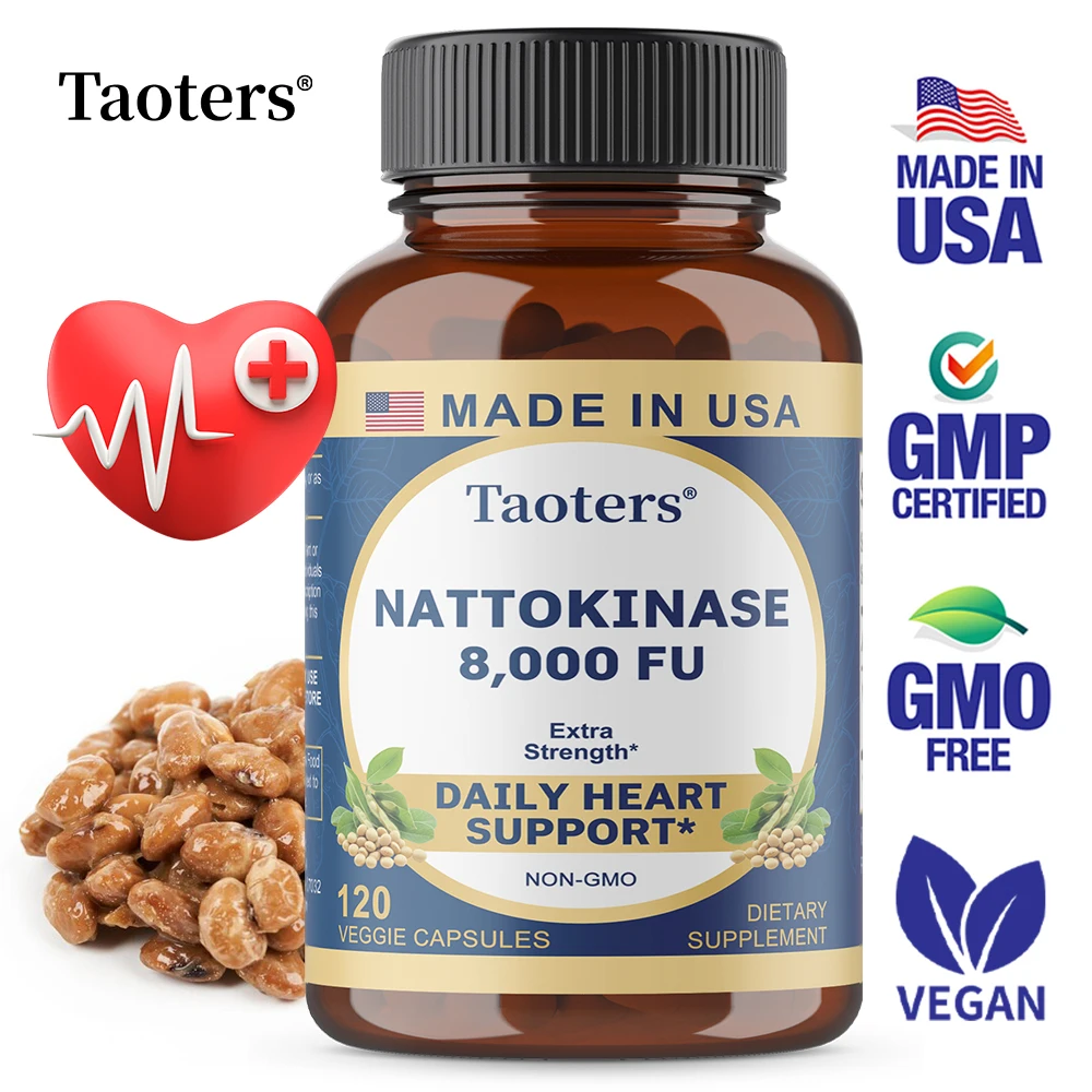 

Nattokinase Supplement Capsules, 8,000 FU Per Serving, Premium Heart Health Support, Promote Digestive System, Non-GMO, Vegan