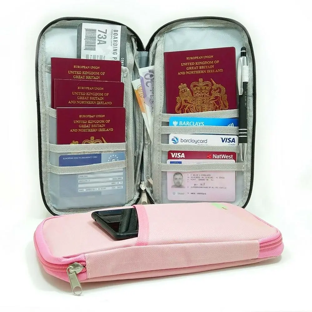 Multifunction Purse Large Capacity Travel Organiser Passport Document Tickets Holder Credit Card Storage Wallet Bag