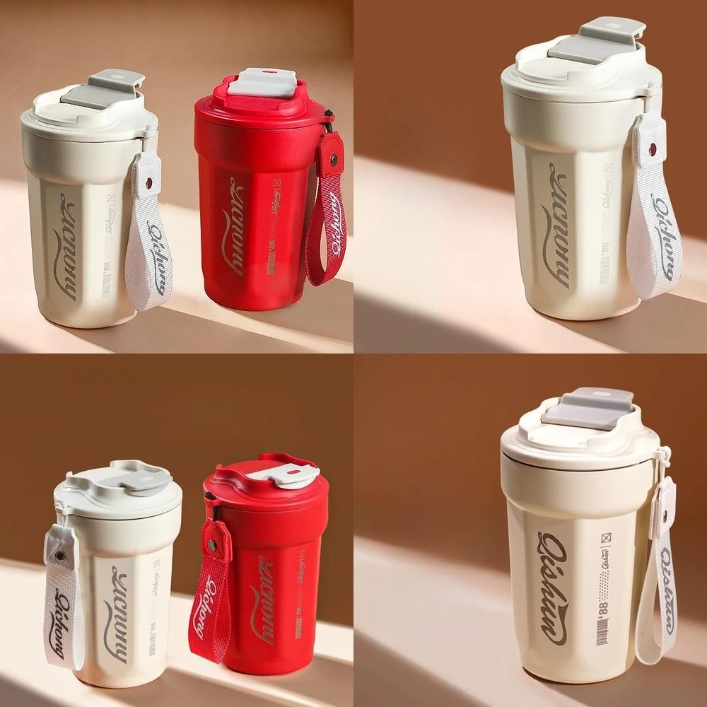 

450ml New Stylish Coffee Cup for Women Portable Cute Travel Tumbler Student Stainless Steel Thermal Bottle
