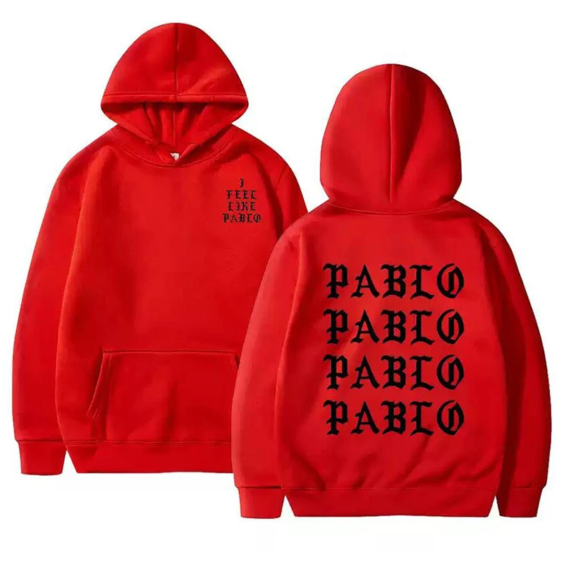 I Feel Like Pablo Hoodies Men Fashion Letter Graphic Printed Sweatshirts Women Cool Casual Harajuku Hooded Pullovers Sportwear