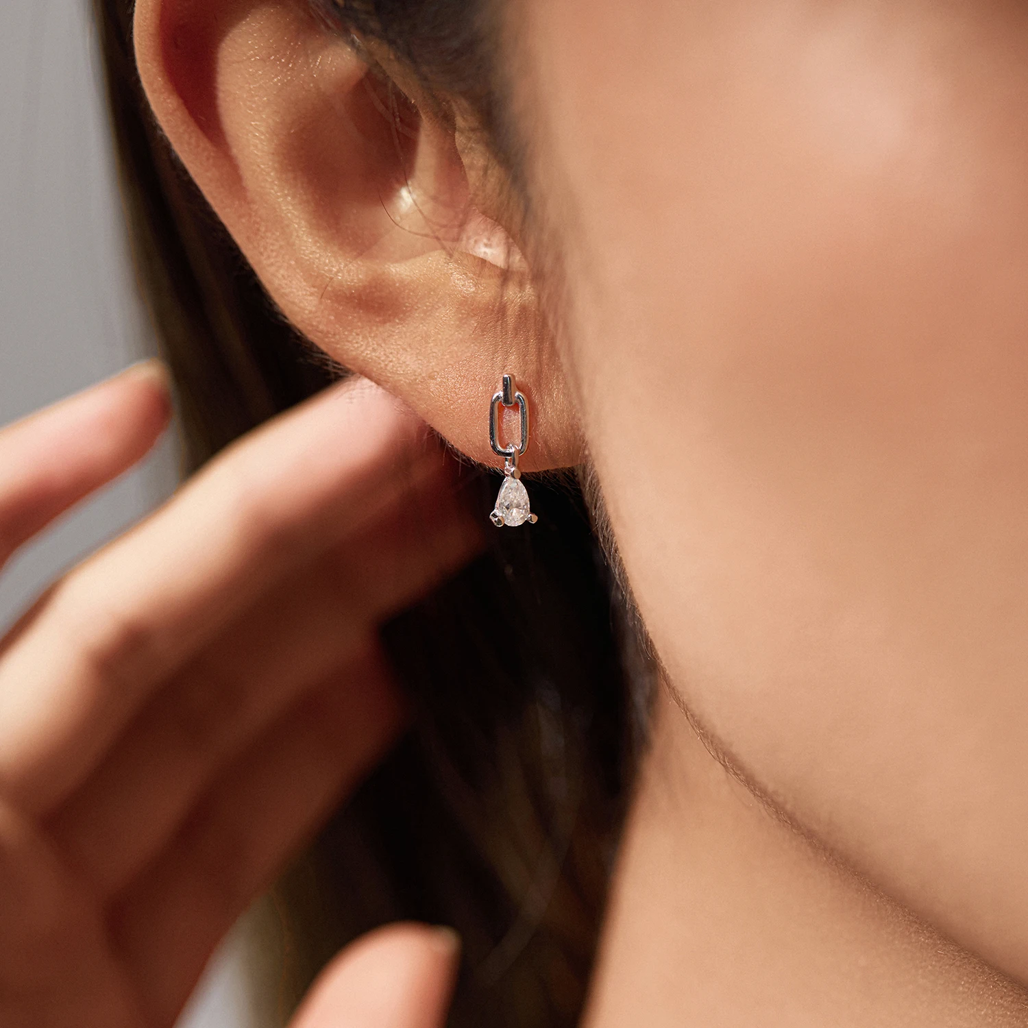 MODIAN D Color Pear Moissanite Dangle Earrings 925 Sterling Silver Stud Earrings Water Drop Daily Fine Jewelry For Women Gifts