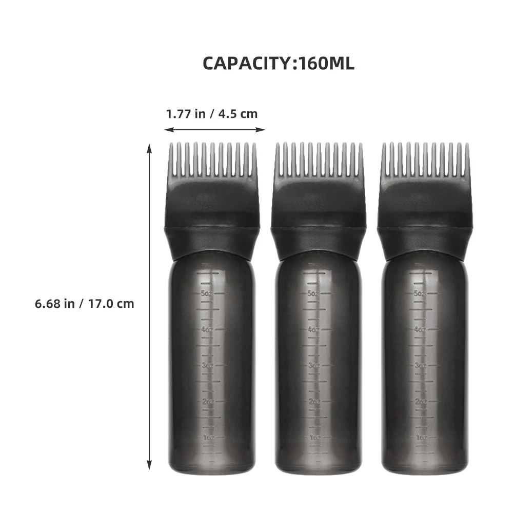 

3Pcs Root Bottle Applicator for Hair Scalp Lightweight Portable Suitable for Hair Dyeing Root Comb Applicator Bottle