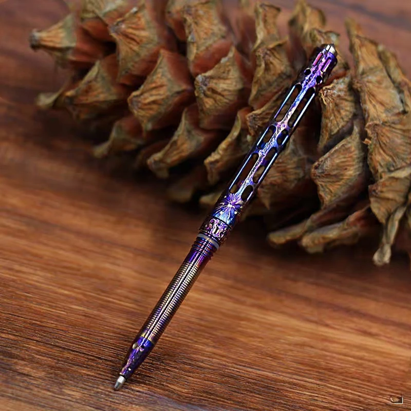 Mini Titanium alloy Tactical Pen Handmade Starry Sky Limited Edition Portable Advanced Business Office Signature Pen  Writing To
