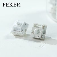 FEKER White Marble Switch Linear 5 Pins MX Switches HIFI Factory Lubed DIY Custom Mechanical Keyboard Kit Spring 20mm POM Axis