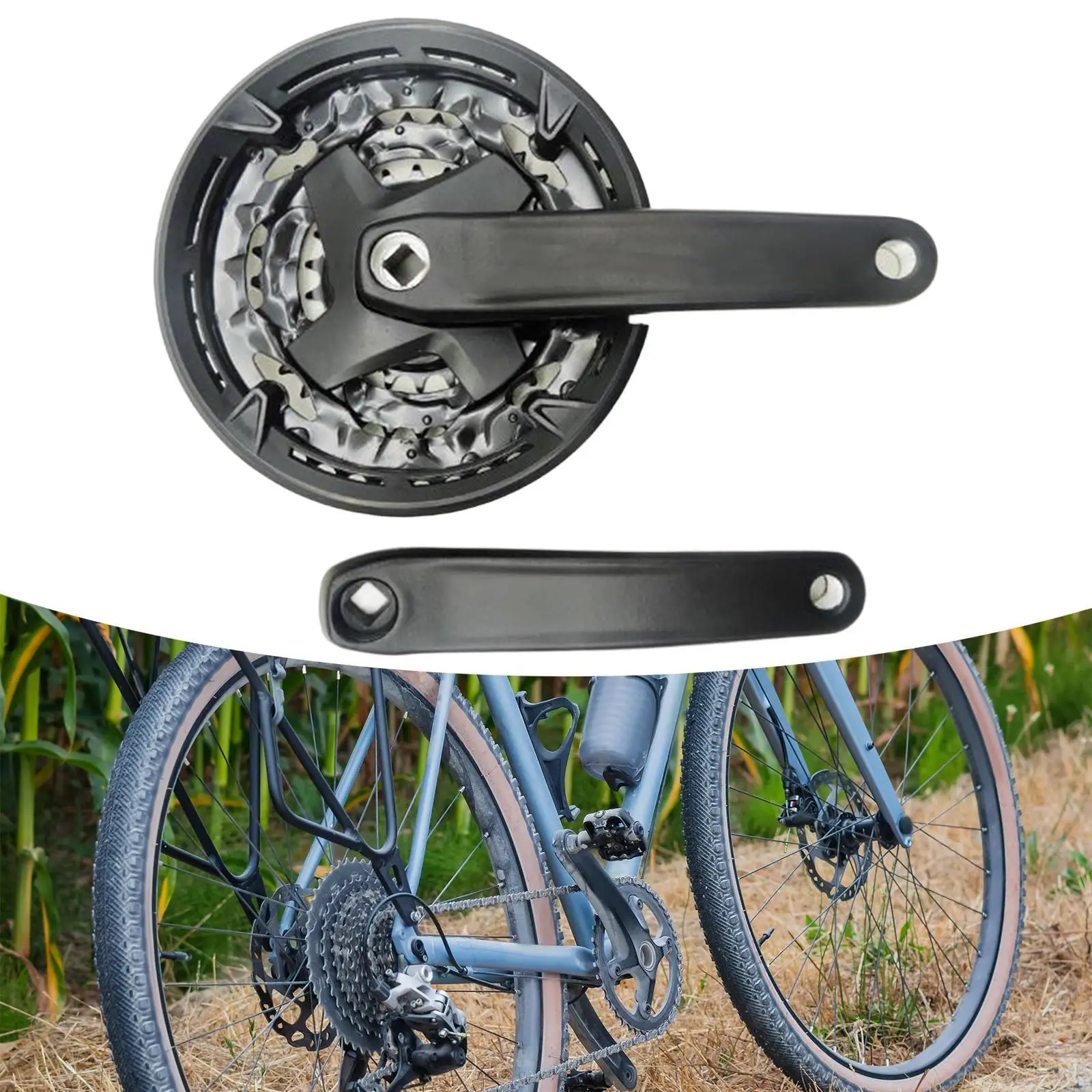 Bicycle Crankset 170mm Chainwheel Sturdy Easy Installation 42/32/22 T Chainring,Portable Crankset Chainwheel Cycling Accessories