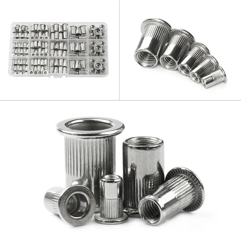 150 Stück M3 M4 M5 M6 M8 Nietmuttern Flachkopf Gewindeeinsatz Aluminium Nietmutter Nietmutternutsatz Kit
