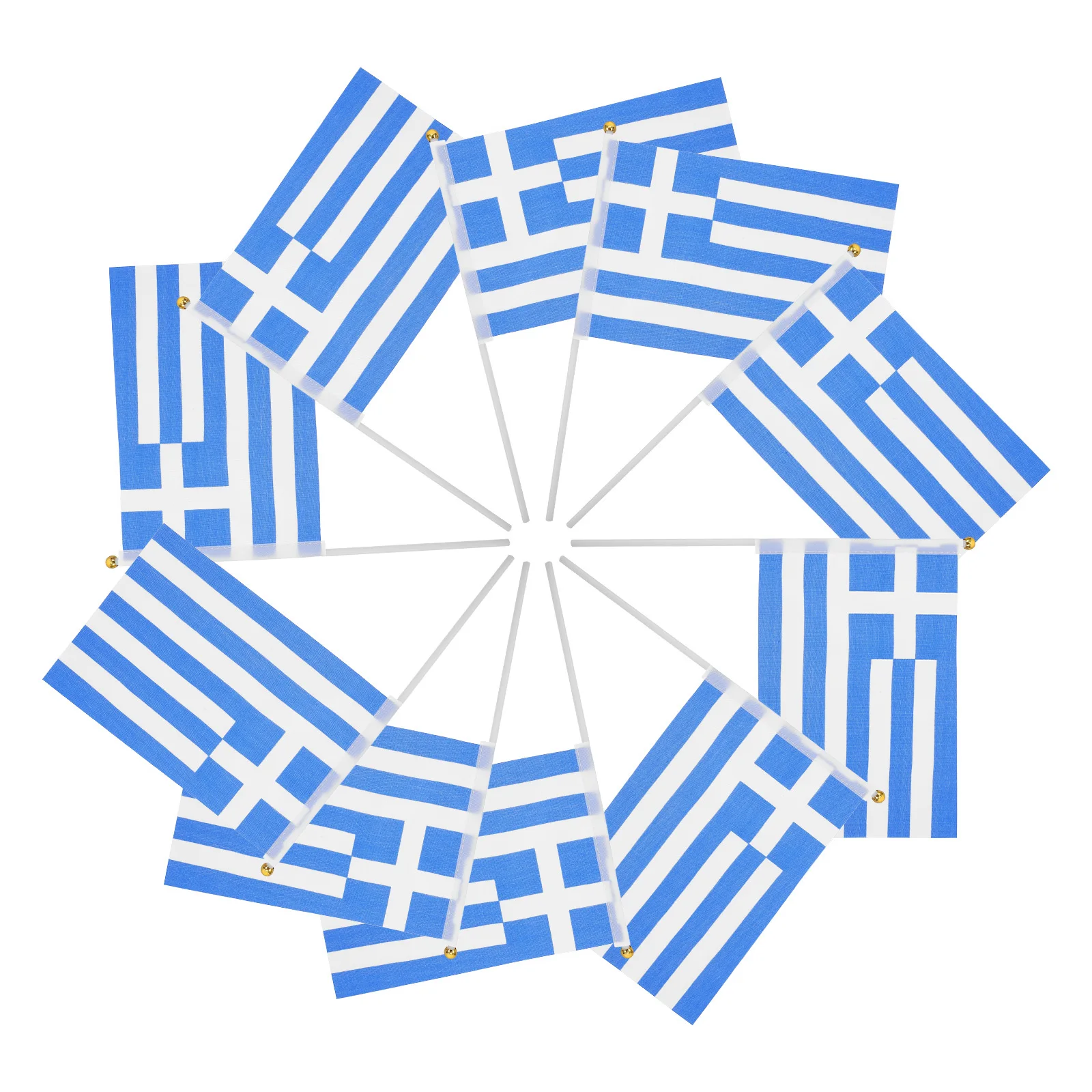 

100Pcs Greece Handheld Flags Party Decorations Small National Flags for Sports Games School Activities Cheering Hand Held Flag