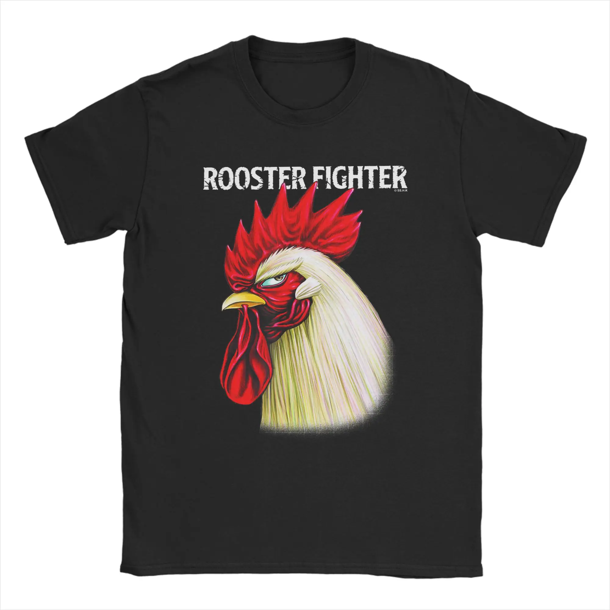 Rooster Fighter Keiji Side Profile Mean Mug Stare Down Men's T Shirts  Tee Shirt Short Sleeve O Neck T-Shirts Plus Size Clothes