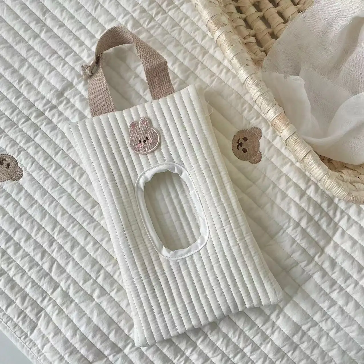 Tragbare Baby Tissue Box Feuchttücher Fall Flip-Cover Auto Kinderwagen Hängen Tasche Papier Halter Lagerung Abnehmbare Serviette Lagerung Box – Detail 3