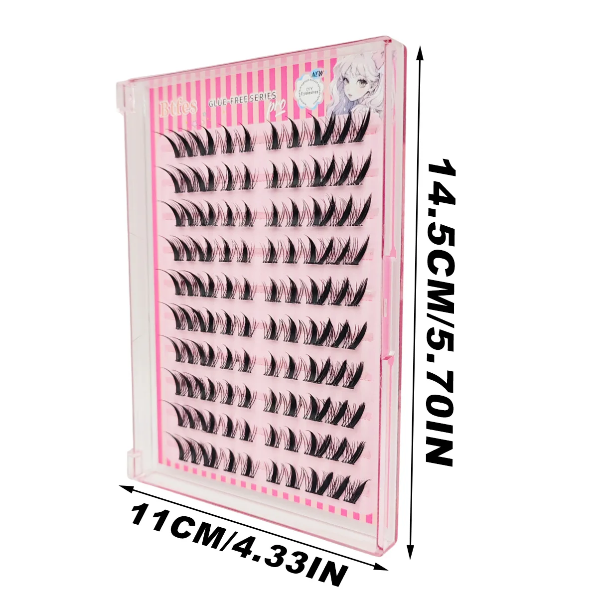 100 pçs estilo gato clusters de cílios sem cola pré colado auto adesivo cílios finos naturais individuais esquerda & direita cílios postiços