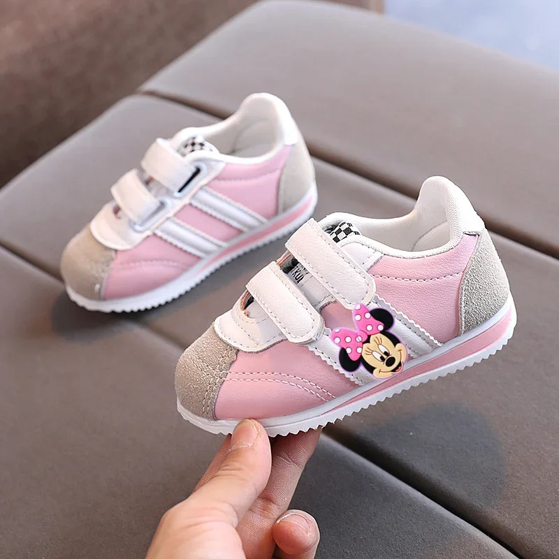 

Mickey Mouse Children Sneakers Soft Sole pu Boy Girls Casual Shoes Cartoon Running Shoes Baby Toddler Shoes Disney Spring Autumn