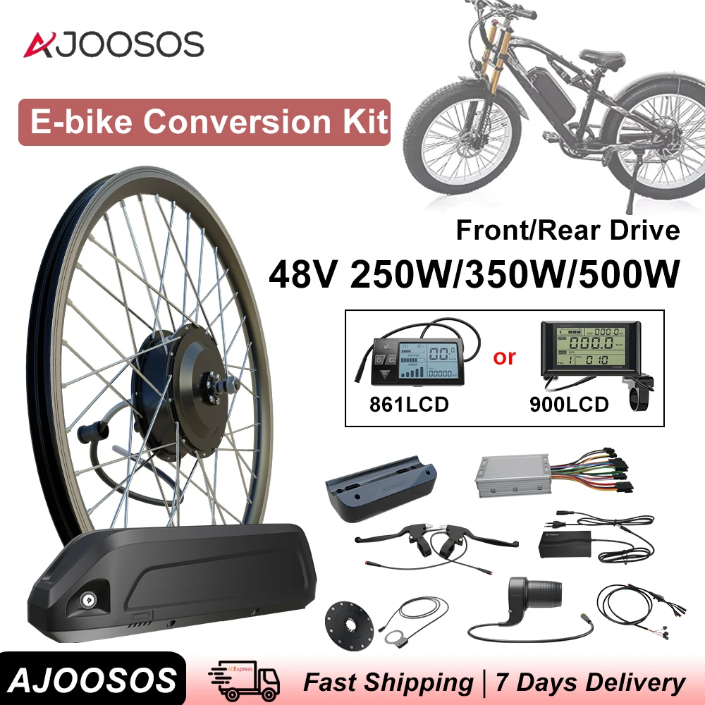 

Electric Bicycle Conversion Kit 48V 250W 350W 500W Hub Motor with 20Ah Lithium Battery Fits 20 Inch to 700C Front or Rear Wheel