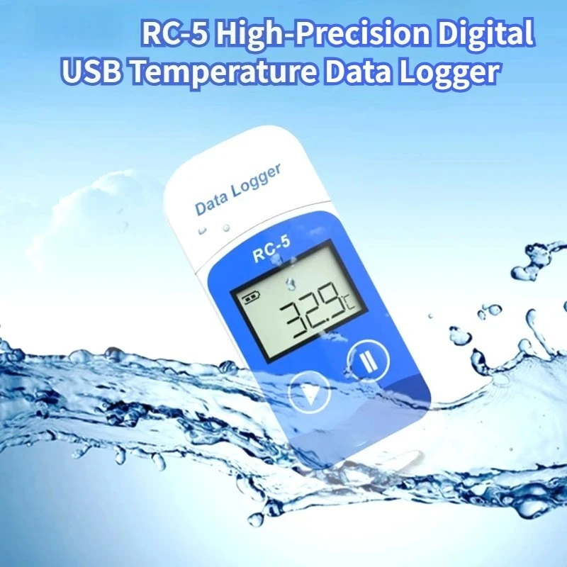 RC-5 High-Precision Digital USB Temperature Data Logger for Warehouse Storage Refrigerated Transport Laboratory