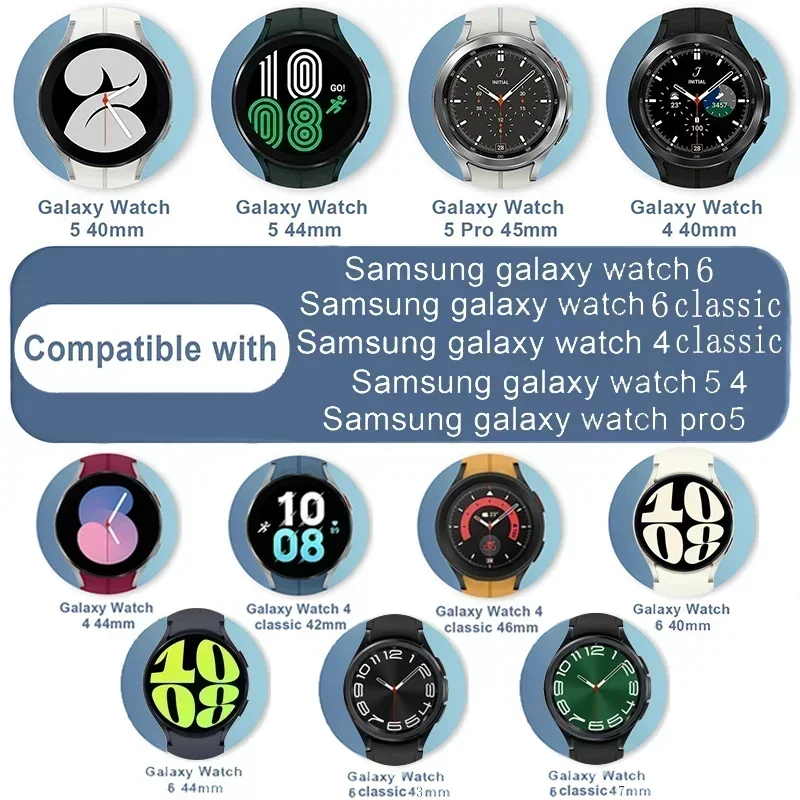 Silicone Band for Samsung Galaxy Watch 6 4 Classic 5 pro Bracelet Galaxy Watch6 watch4 strap 44mm 40mm 47mm 43mm 42mm 46mm 45mm