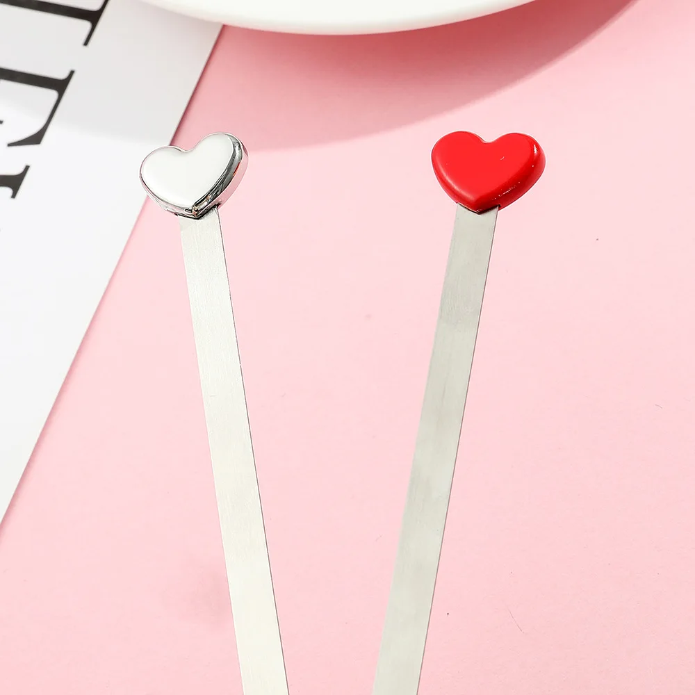 Fashion Simple Red Sliver Love Heart Metal Bookmarks Creative Beautiful High Quality Bookmark Reading Assistant Book Support