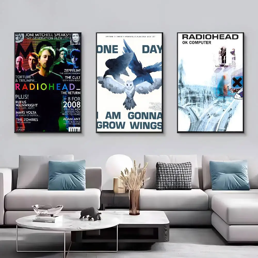 Póster de arco iris de banda r-radiohead, lienzo artístico, papel de impresión estético HD, arte de pared para sala de estar, Bar, decoración del hogar de moda